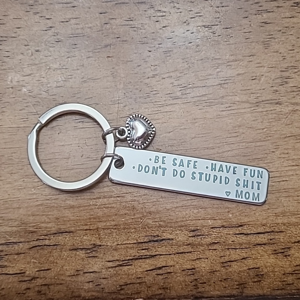 NEW keychain Silver tone